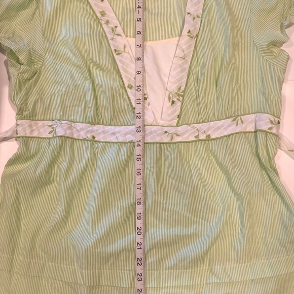 Vintage DCC Misty Large Green & White Blouse - Picture 7 of 8